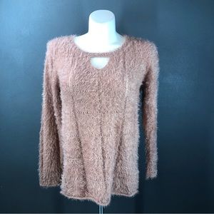 Democracy Dusty Pink Key Hole Sweater Large